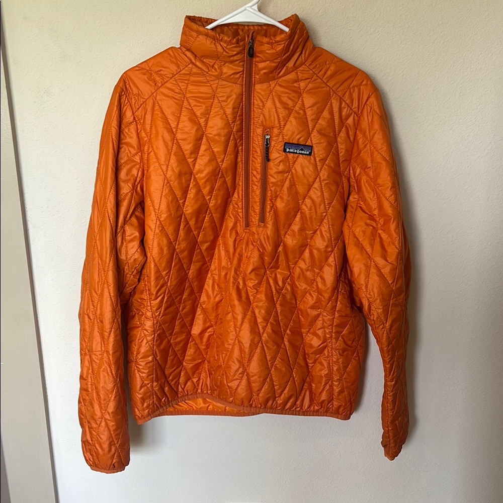 FREE SHIPPING - Patagonia Nano Puff Pullover Orange with Diamond Quilting